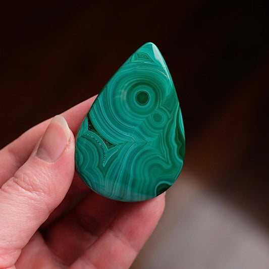Malachite Teardrop | Malachite Cabochon Crystal Teardrop