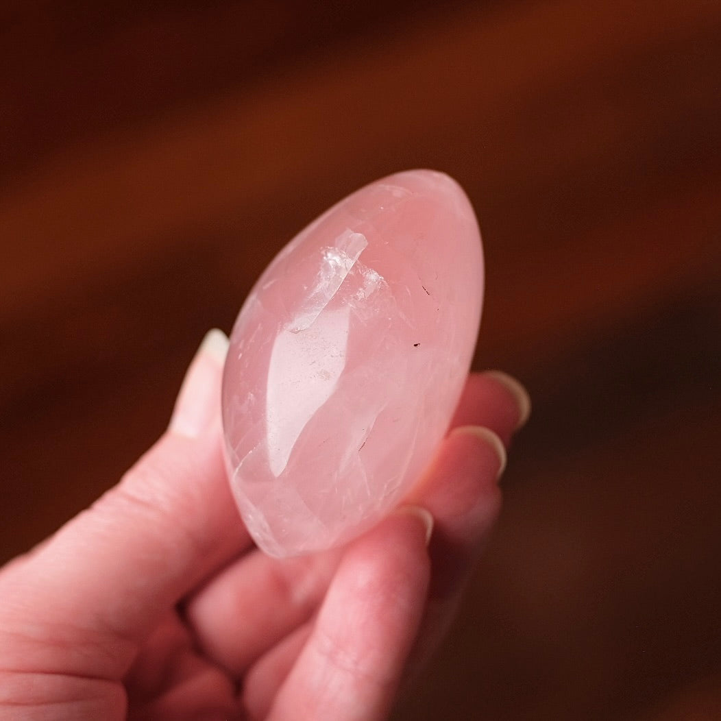 Gemmy Rose Quartz Palm | Rose Quartz Crystal Palmstone