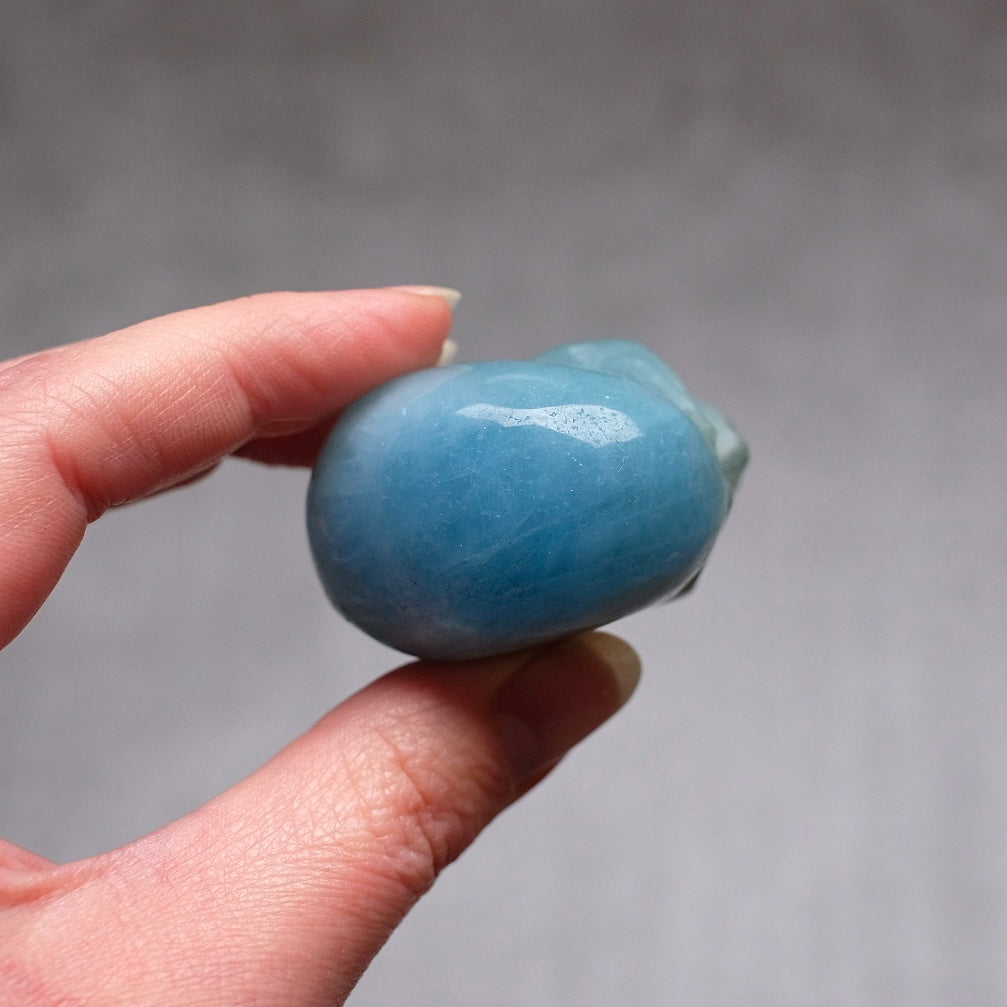 Rare Aquamarine Skull | Blue Aquamarine Crystal Skull