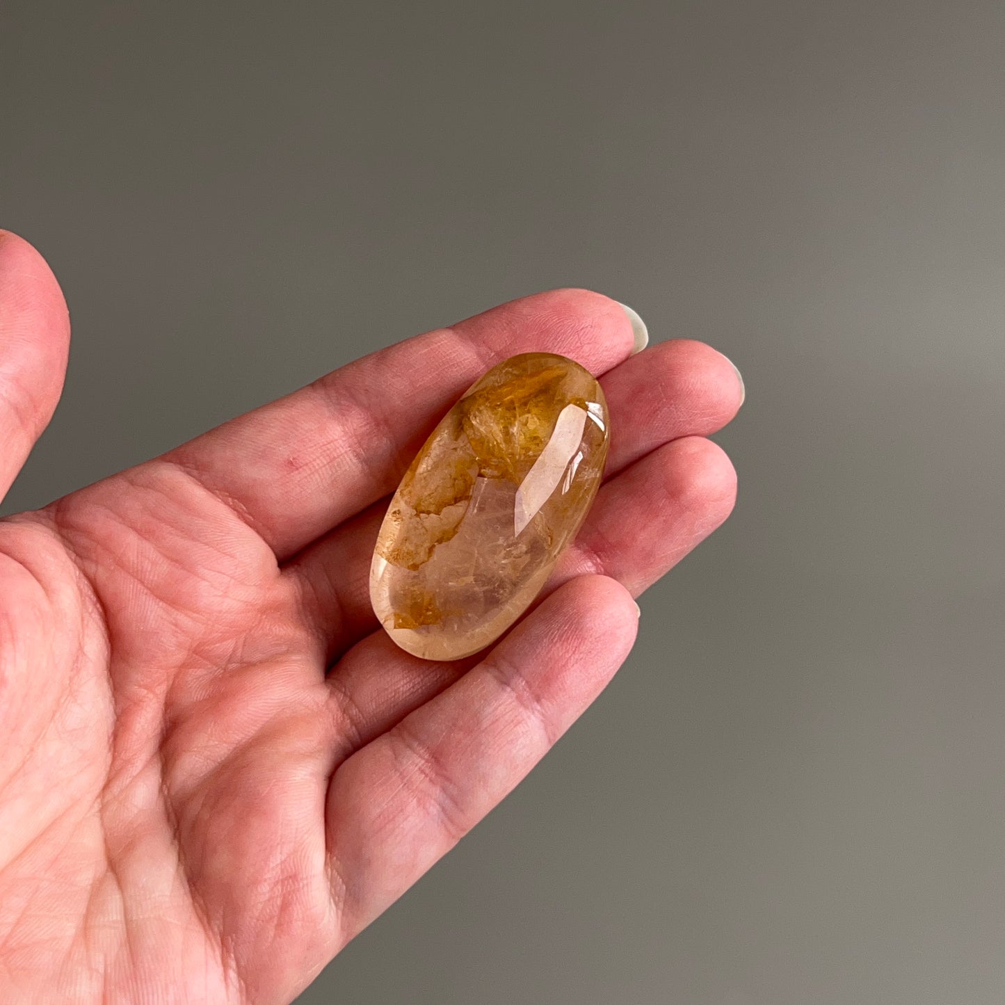 Golden Healer Quartz Palm | Golden Healer Crystal Palmstone