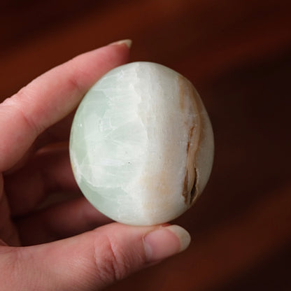 Caribbean Calcite Palm | Blue Calcite Crystal Palmstone