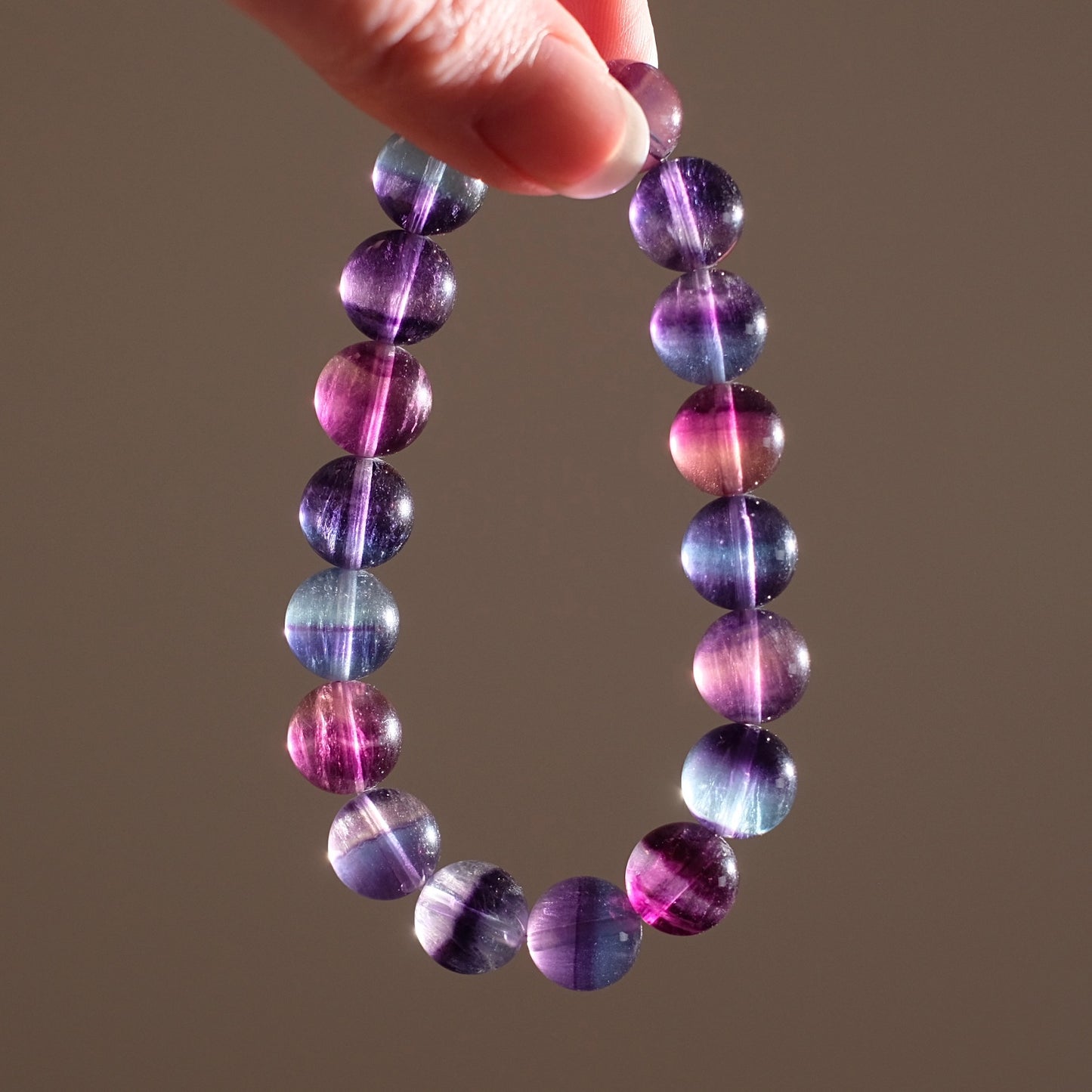 High Grade Rainbow Fluorite Bracelet | Crystal Stretch Bracelet