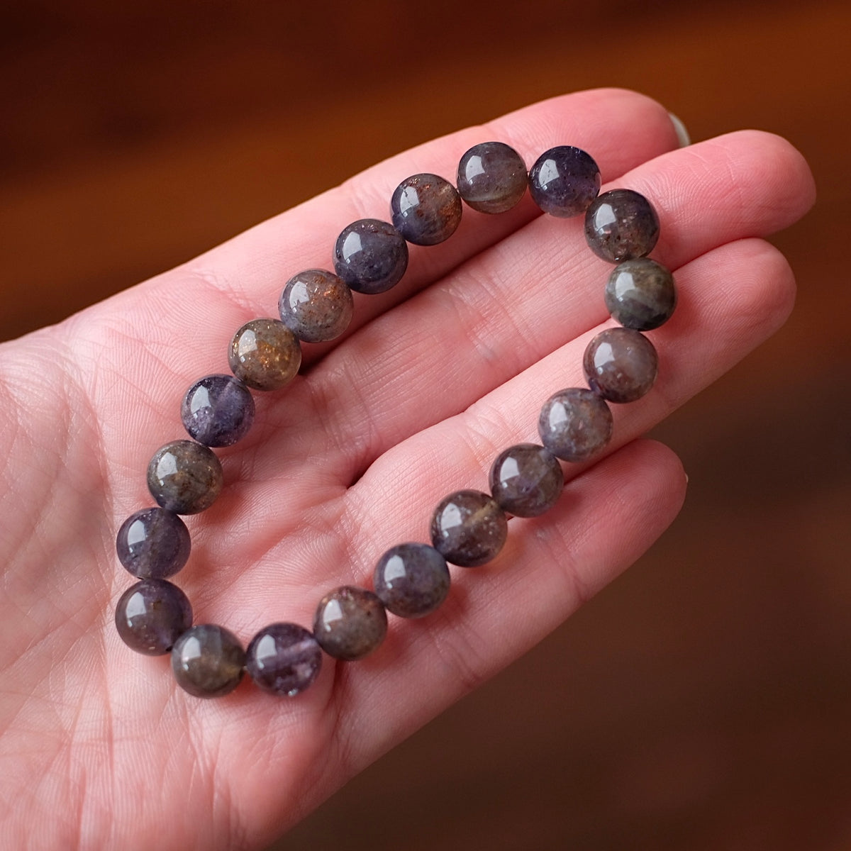 Bloodshot Iolite Bracelet | Gem Iolite Crystal Bracelet