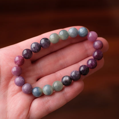 Ruby & Sapphire Bracelet | OOAK Ruby Crystal Stretch Bracelet