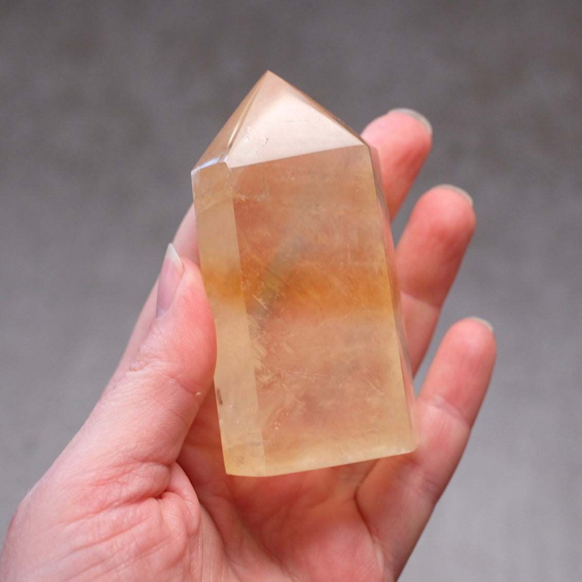 Honey Calcite Tower | Golden Optical Calcite Crystal Point