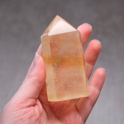 Honey Calcite Tower | Golden Optical Calcite Crystal Point