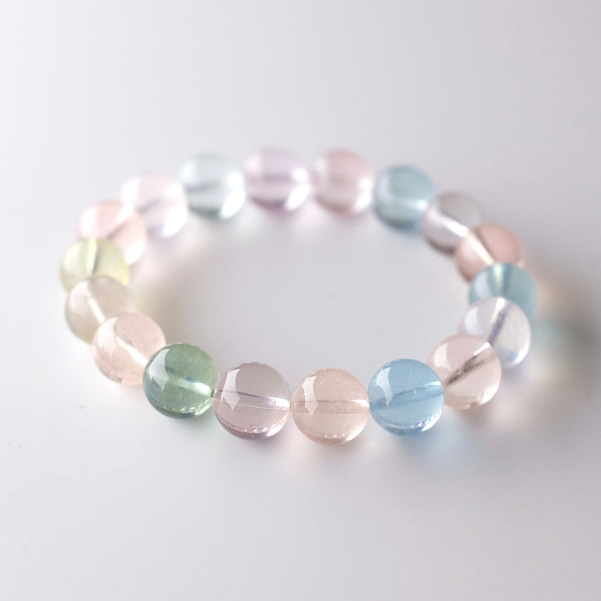 Morganite & Aquamarine Bracelet | Crystal Stretch Bracelet