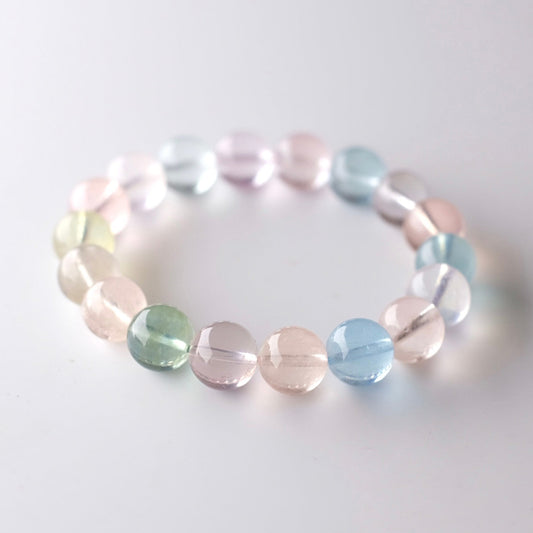 Morganite & Aquamarine Bracelet | Crystal Stretch Bracelet