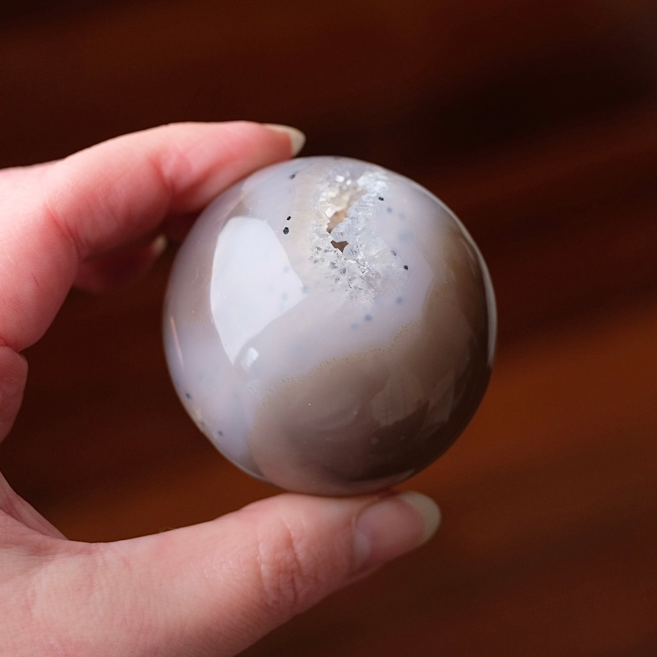 Druzy Agate Geode Sphere | Agate Crystal Sphere