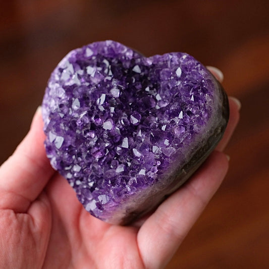 Amethyst Heart Cluster + Stand | Amethyst Crystal Geode Heart