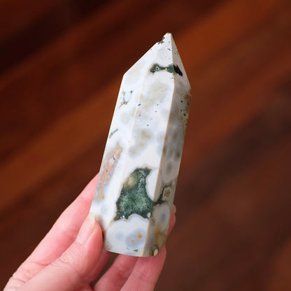 Ocean Jasper Crystal Tower | Orbicular Jasper Point