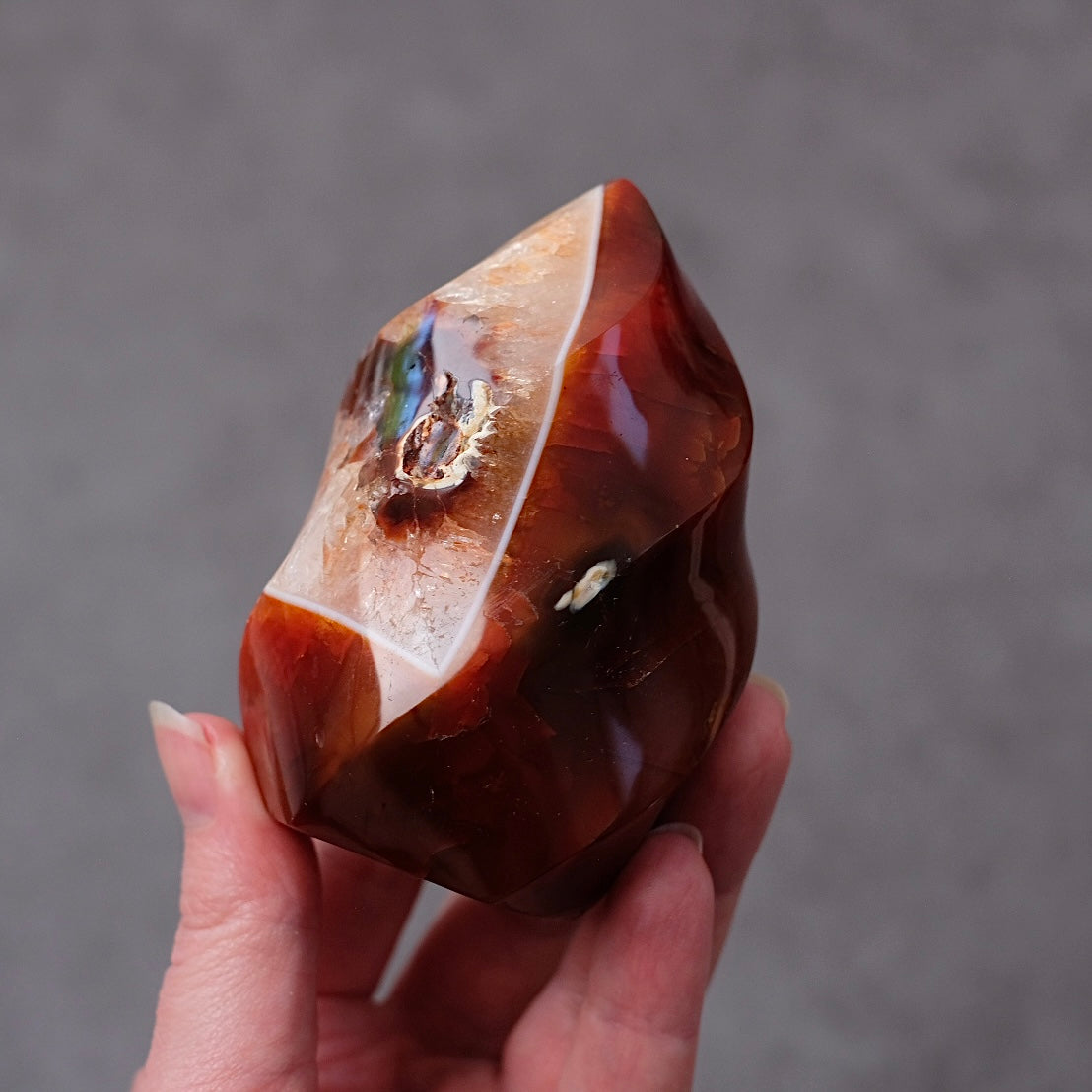 Carnelian + Quartz Flame | Polished Carnelian Freeform