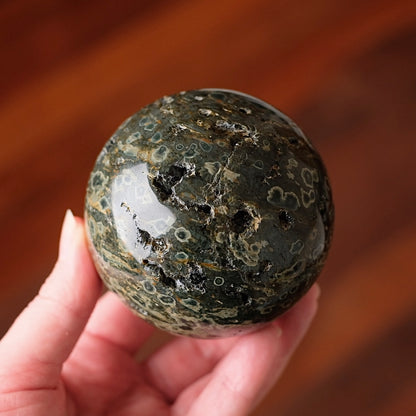 Druzy Ocean Jasper Sphere | Green Ocean Jasper Crystal Sphere