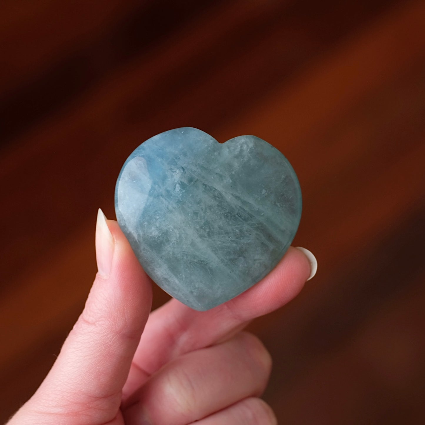 Aquamarine Heart | Blue Aquamarine Crystal Heart