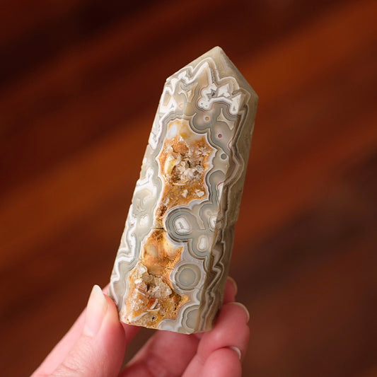 Crazy Lace Agate Tower | Lace Agate Crystal Point