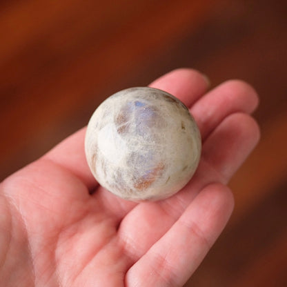 Sunstone & Moonstone Sphere | Flashy Blue Moonstone Crystal Sphere