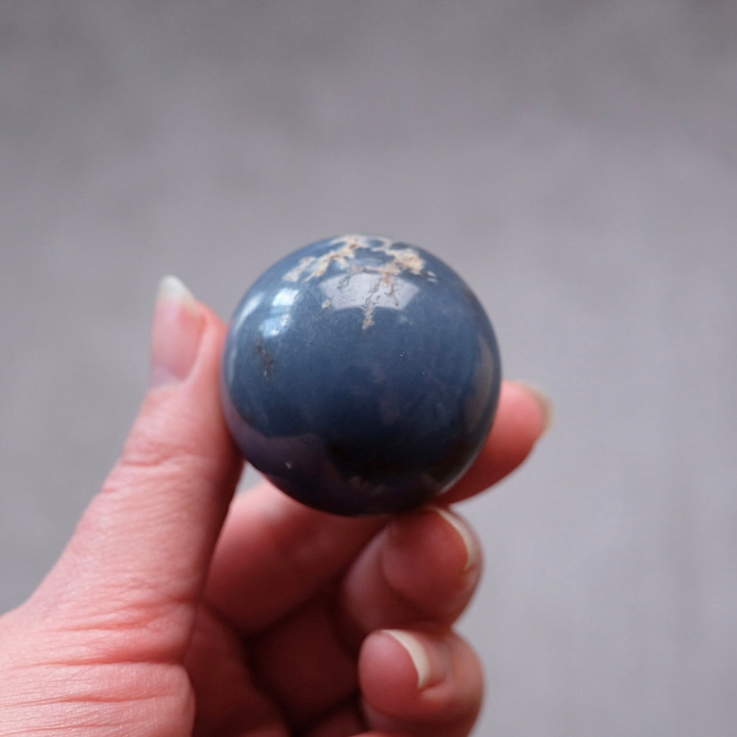 Angelite Sphere | Blue Anhydrite Crystal Sphere