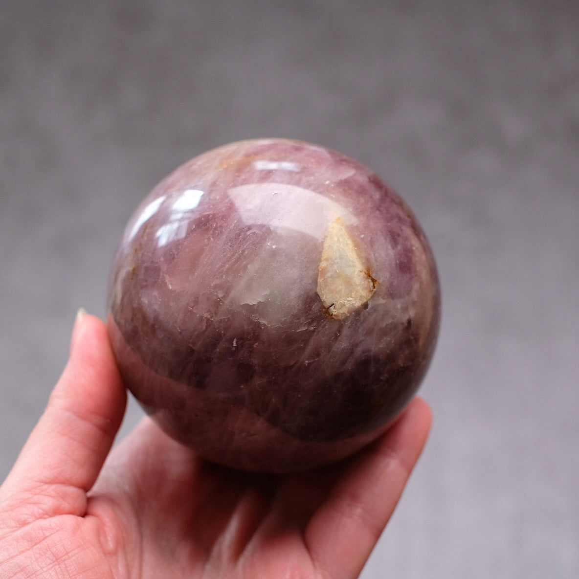 Purple Rose Quartz Sphere | Lavender Rose Quartz Crystal Sphere