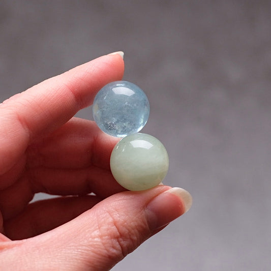 Aquamarine Sphere Set | Blue & Green Aquamarine Crystal Sphere