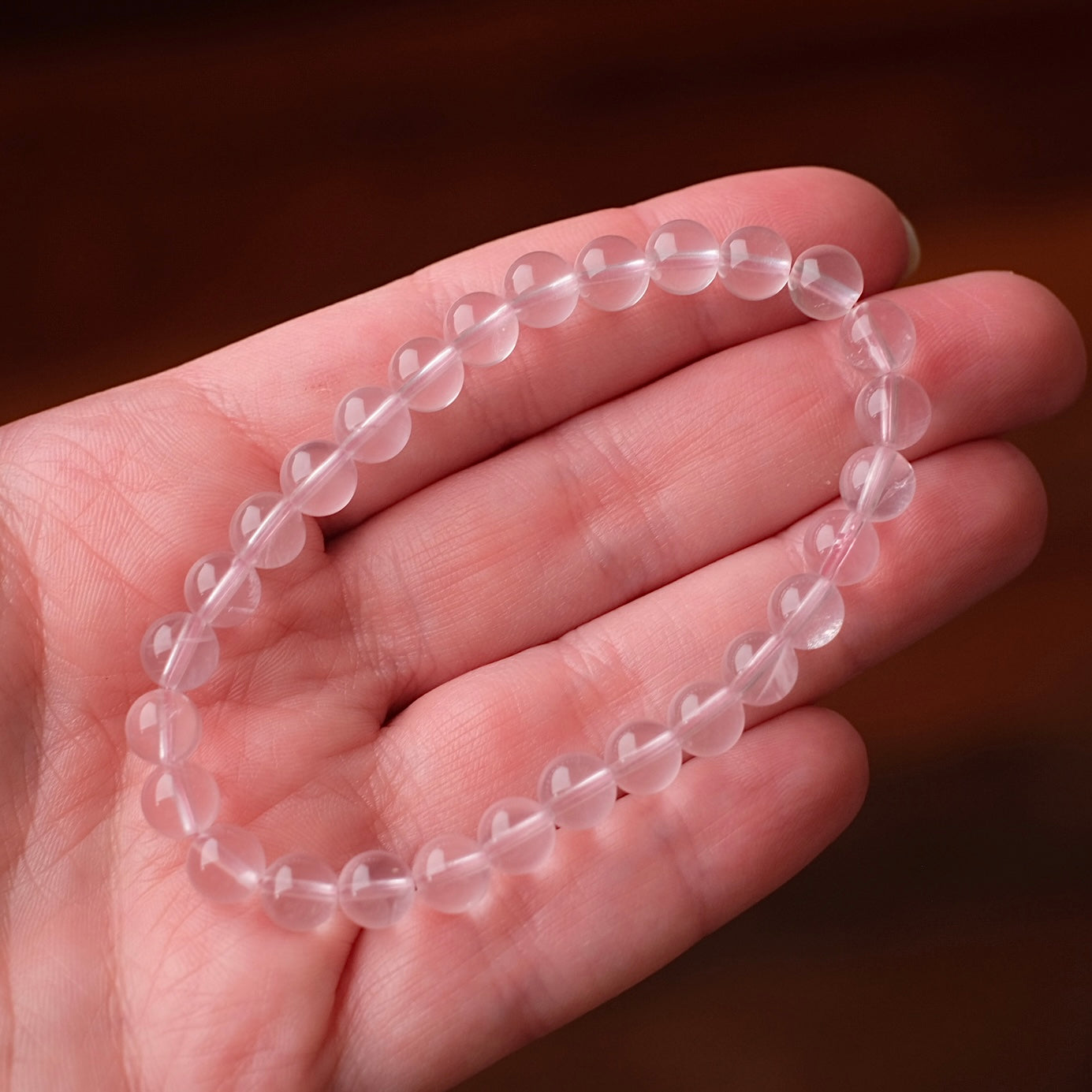 Mozambique Rose Quartz Bracelet | Crystal Stretch Bracelet