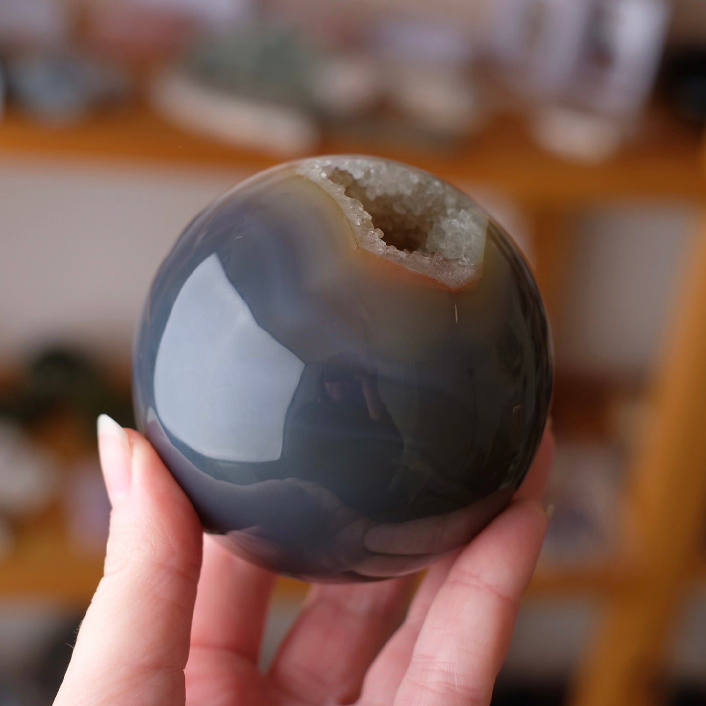 Druzy Agate Geode Sphere | Agate Crystal Sphere
