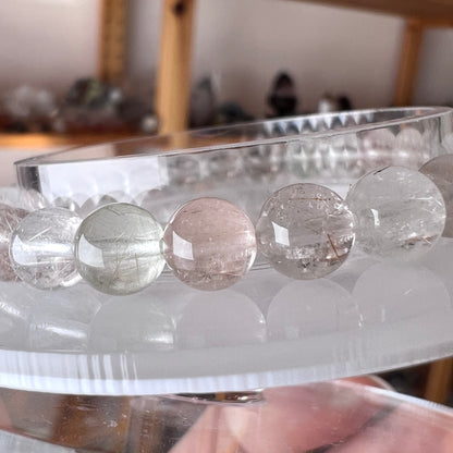 Silver Rutile Quartz Bracelet | Crystal Stretch Bracelet