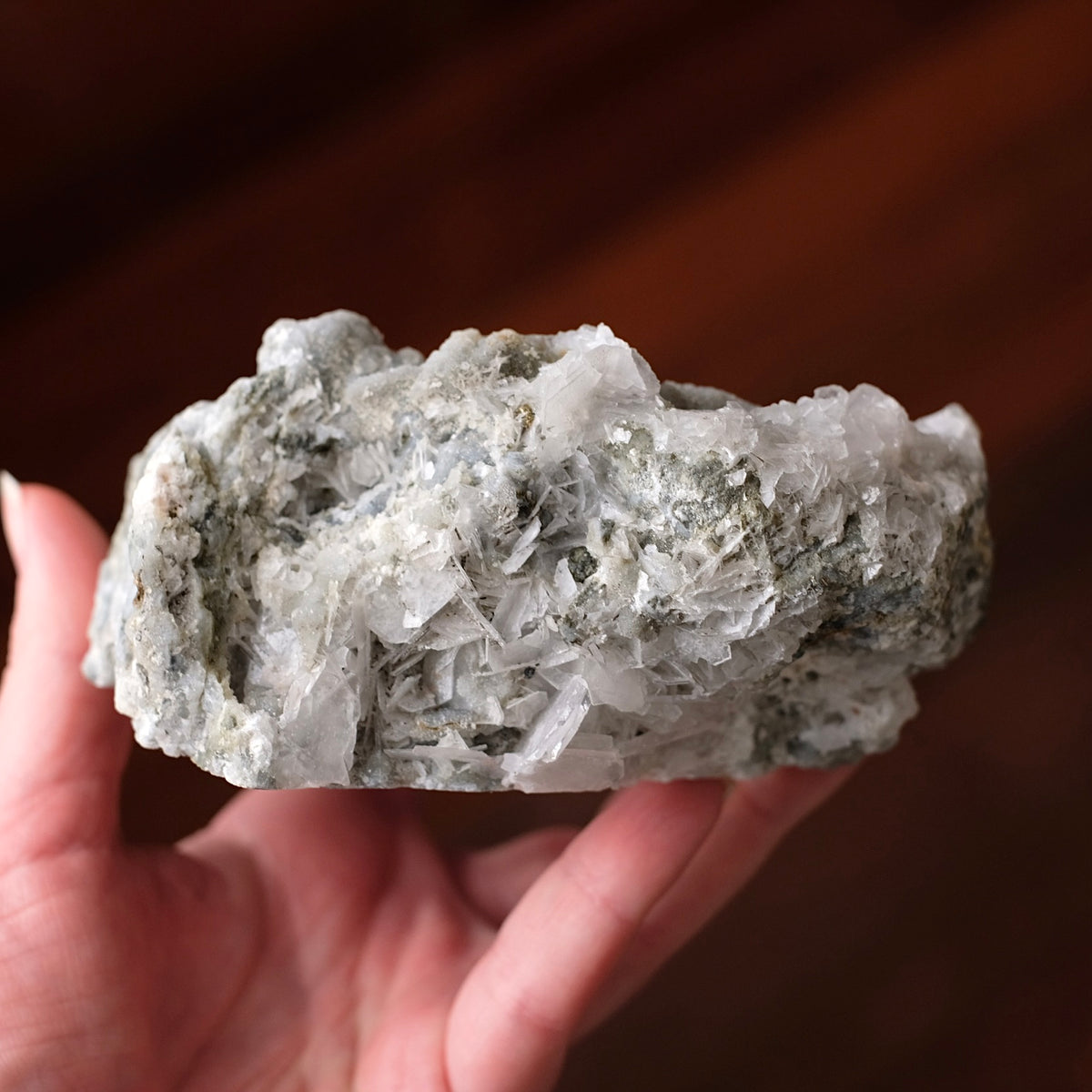 Tabular Calcite & Druzy Chalcedony Cluster | Calcite Crystal Specimen