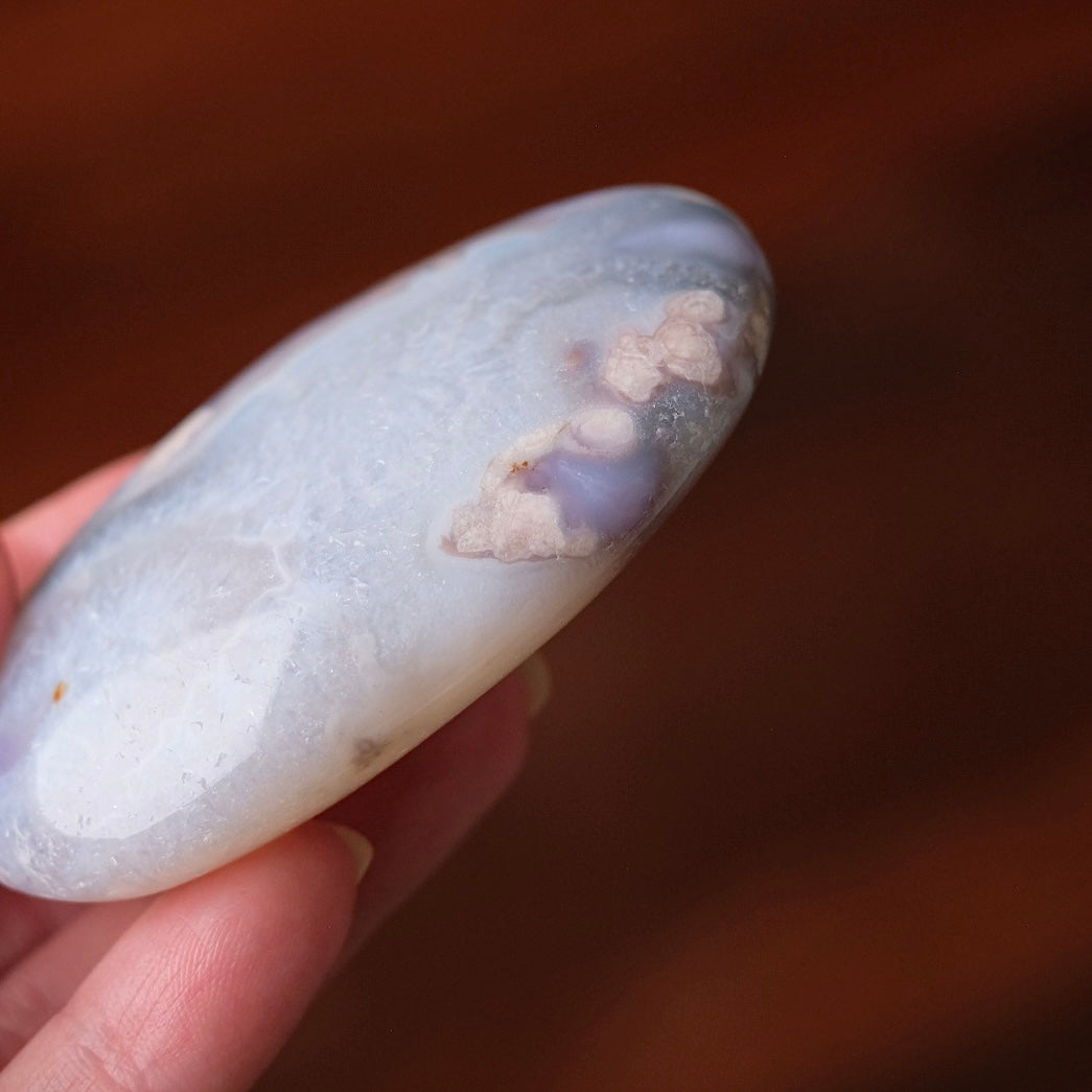 Flower Agate & Quartz Palm | Flower Agate Crystal Palm Stone