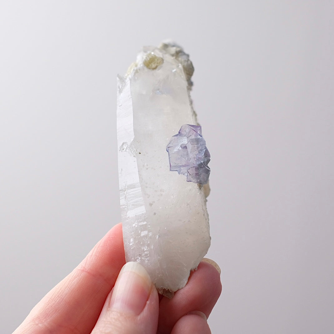 Yaogangxian Fluorite on Quartz Point | Quartz Crystal Specimen