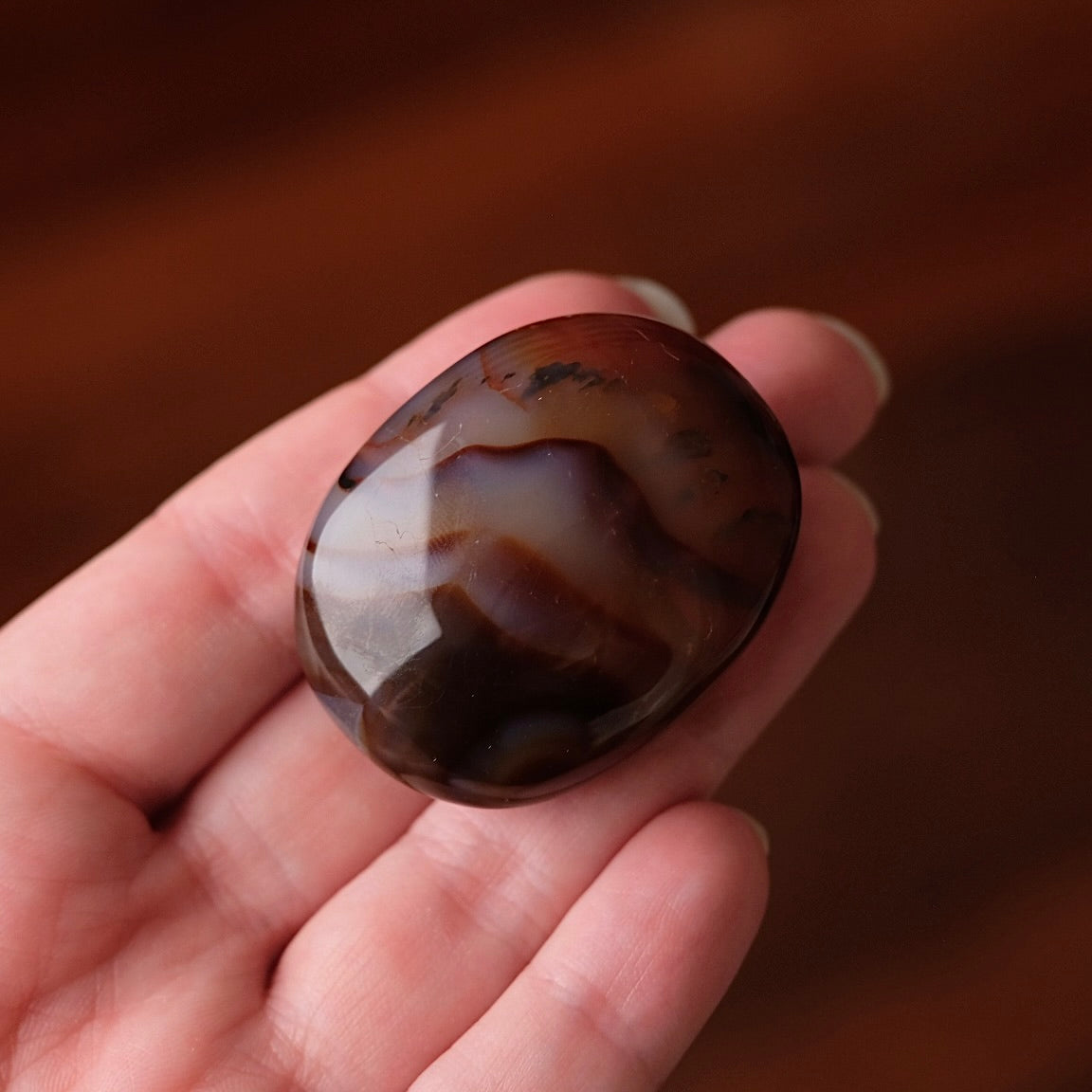 Carnelian Palm | Dark Carnelian Agate Crystal Palmstone
