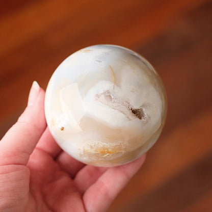 Druzy Flower Agate Sphere | Cherry Blossom Agate Crystal Sphere