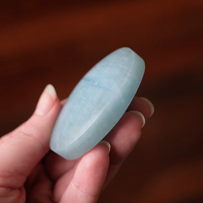 Aquamarine Palm | Blue Aquamarine Crystal Palmstone