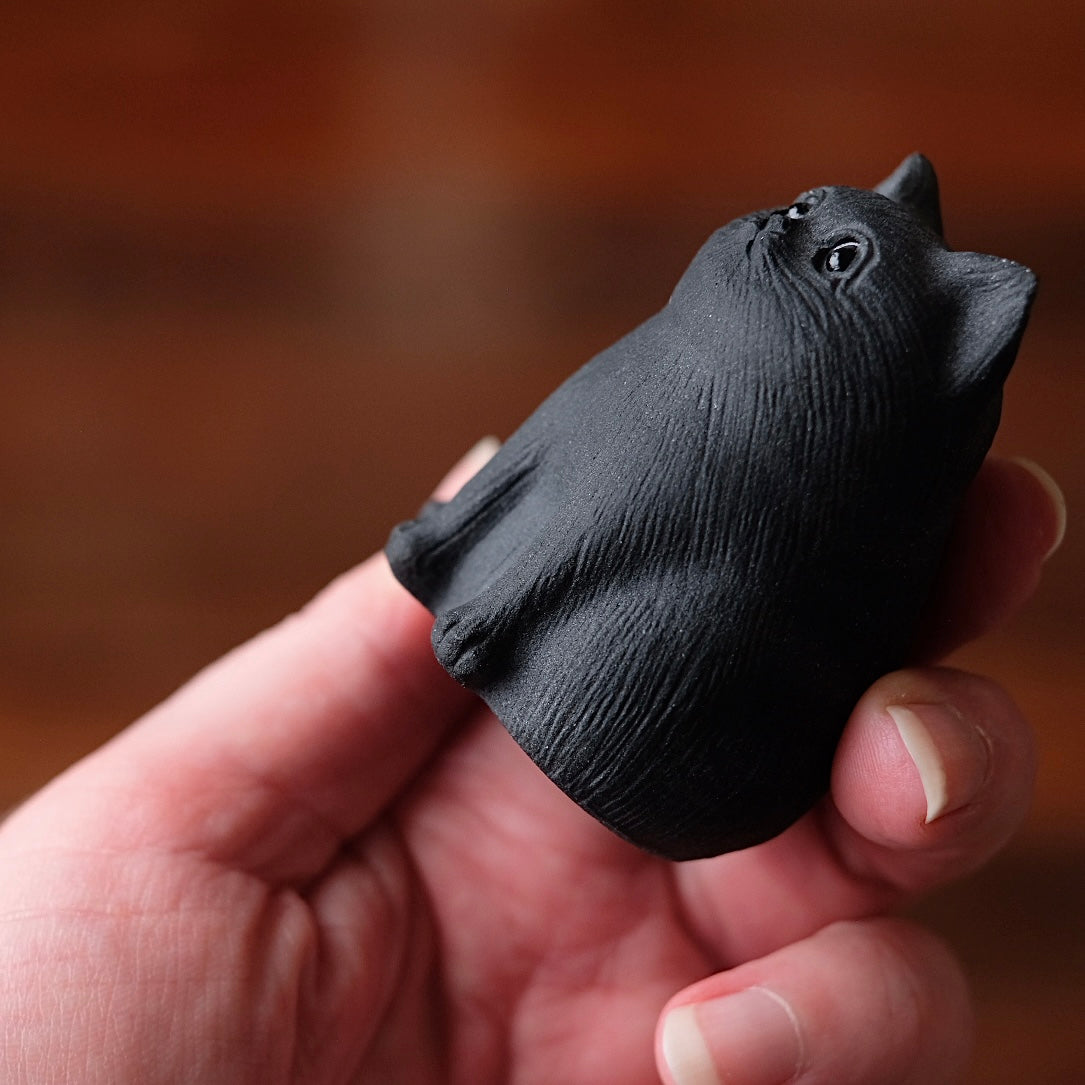 Black Obsidian Cat Carving | Crystal Cat
