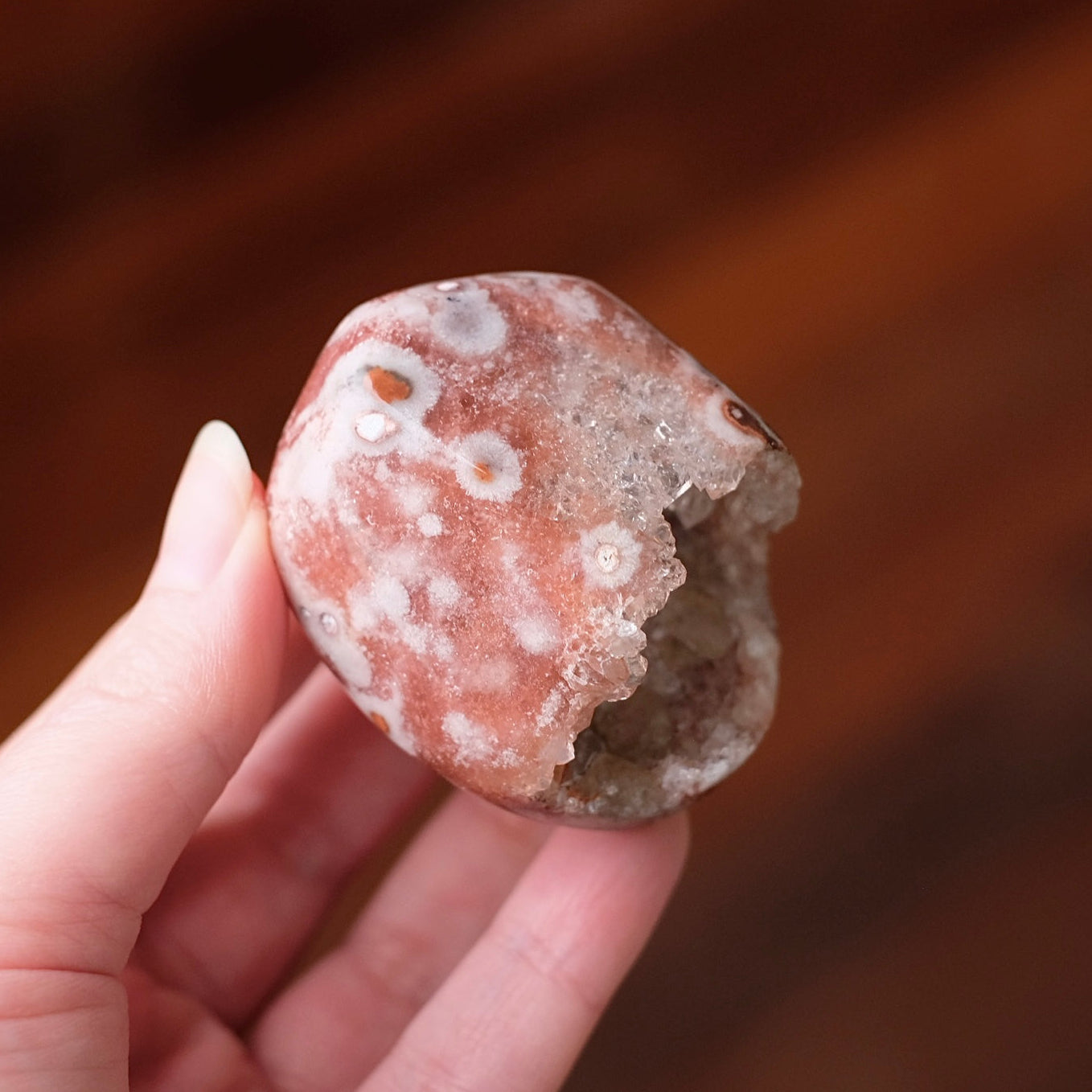 Raspberry Pink Amethyst Geode | Polished Pink Amethyst Crystal Specimen 6
