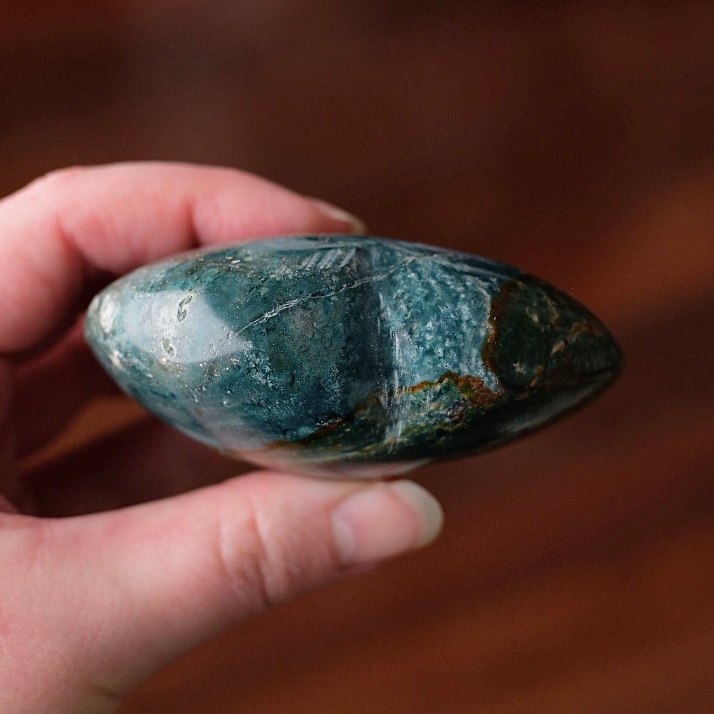 Sea Jasper Heart | Green Jasper Crystal Heart Carving