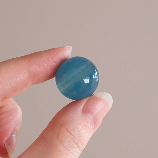 Lemurian Aquatine Calcite Sphere | Blue Onyx Crystal Sphere