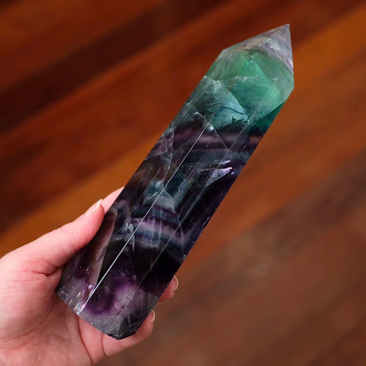 XL Rainbow Fluorite Tower | Fluorite Crystal Point