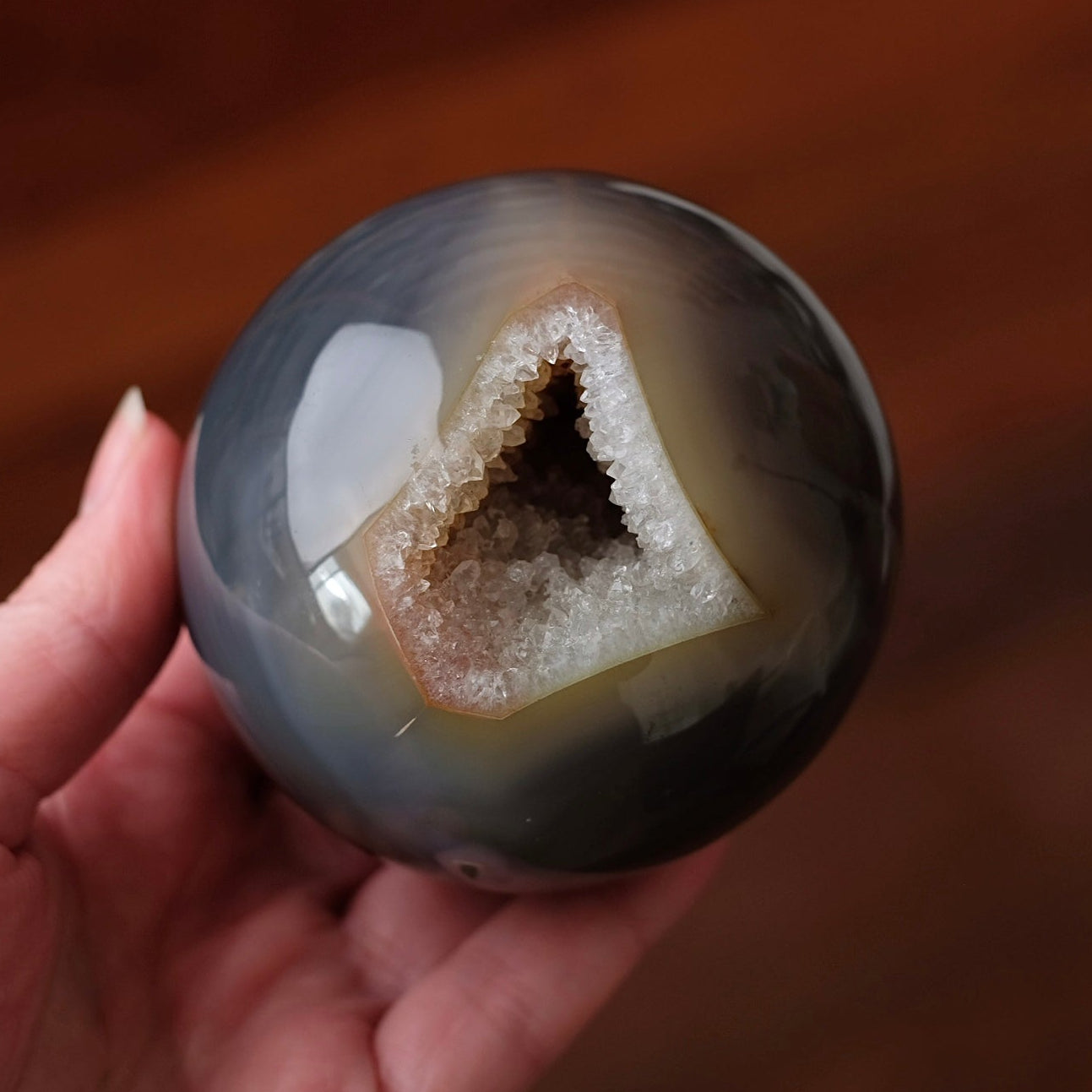 Druzy Agate Geode Sphere | Agate Crystal Sphere