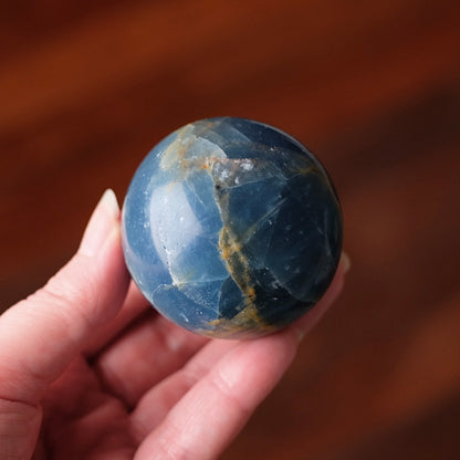 Lemurian Aquatine Calcite Sphere | Blue Onyx Crystal Sphere