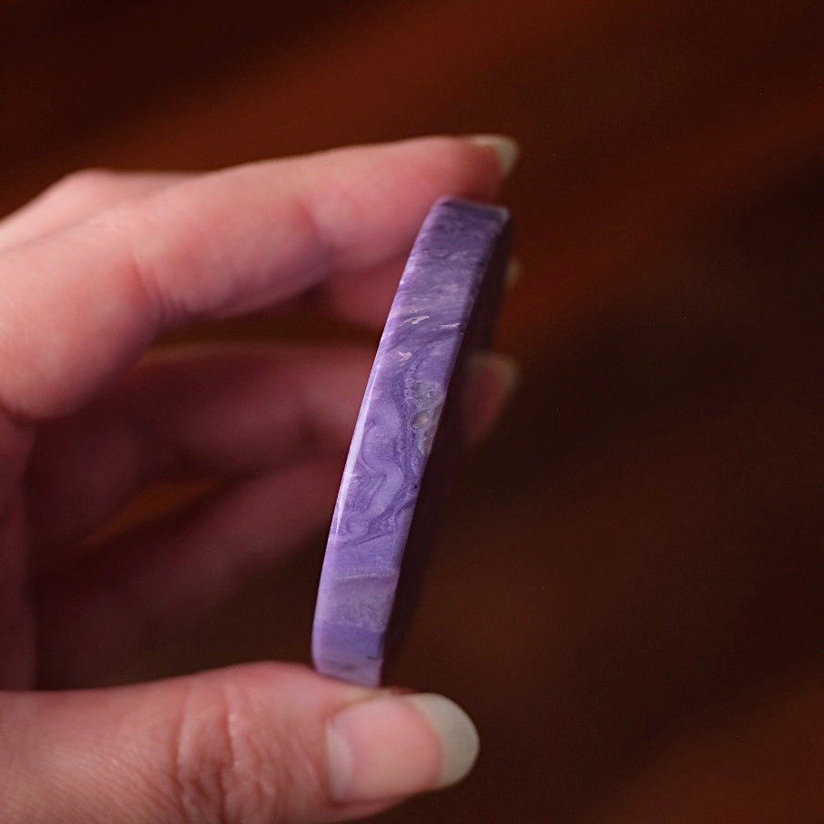 Purple Charoite Disc | Polished Charoite Crystal