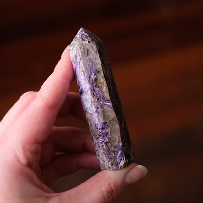 High Grade Charoite Point | Purple Charoite Crystal Tower