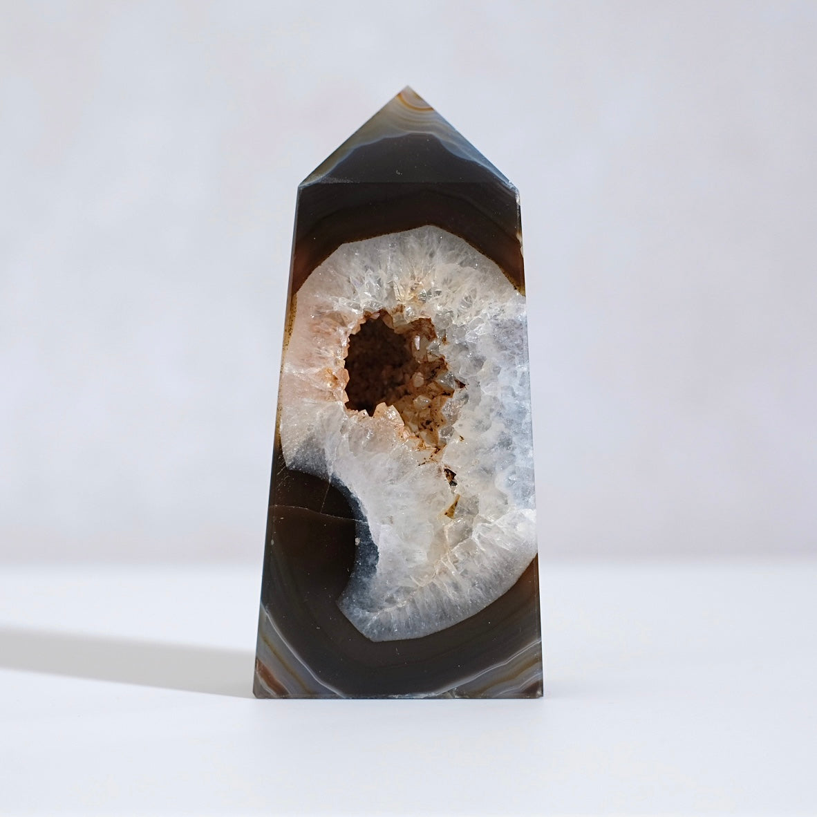 Druzy Agate Tower | Blue Carnelian Geode Crystal Point