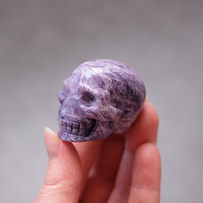 Charoite Crystal Skull | Purple Charoite Skull Crystal