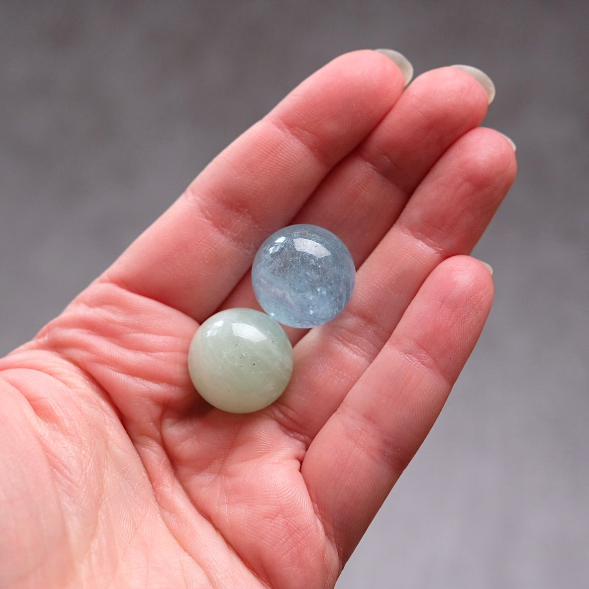 Aquamarine Sphere Set | Blue & Green Aquamarine Crystal Sphere