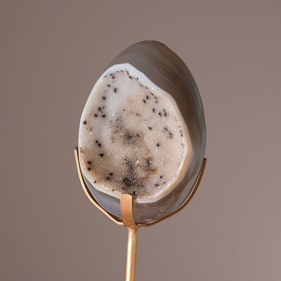 Druzy Agate Egg + Display Stand | Agate Crystal Display