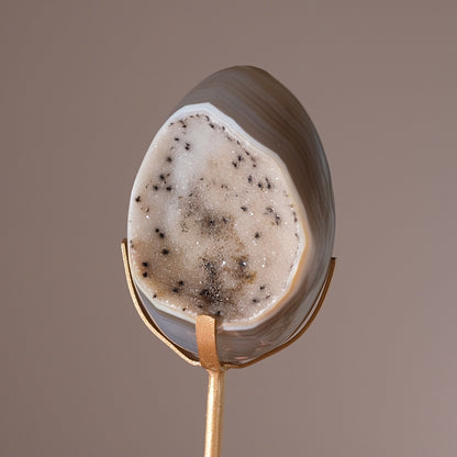 Druzy Agate Egg + Display Stand | Agate Crystal Display