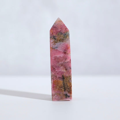 Rhodonite & Quartz Point | Rhodonite Crystal Tower