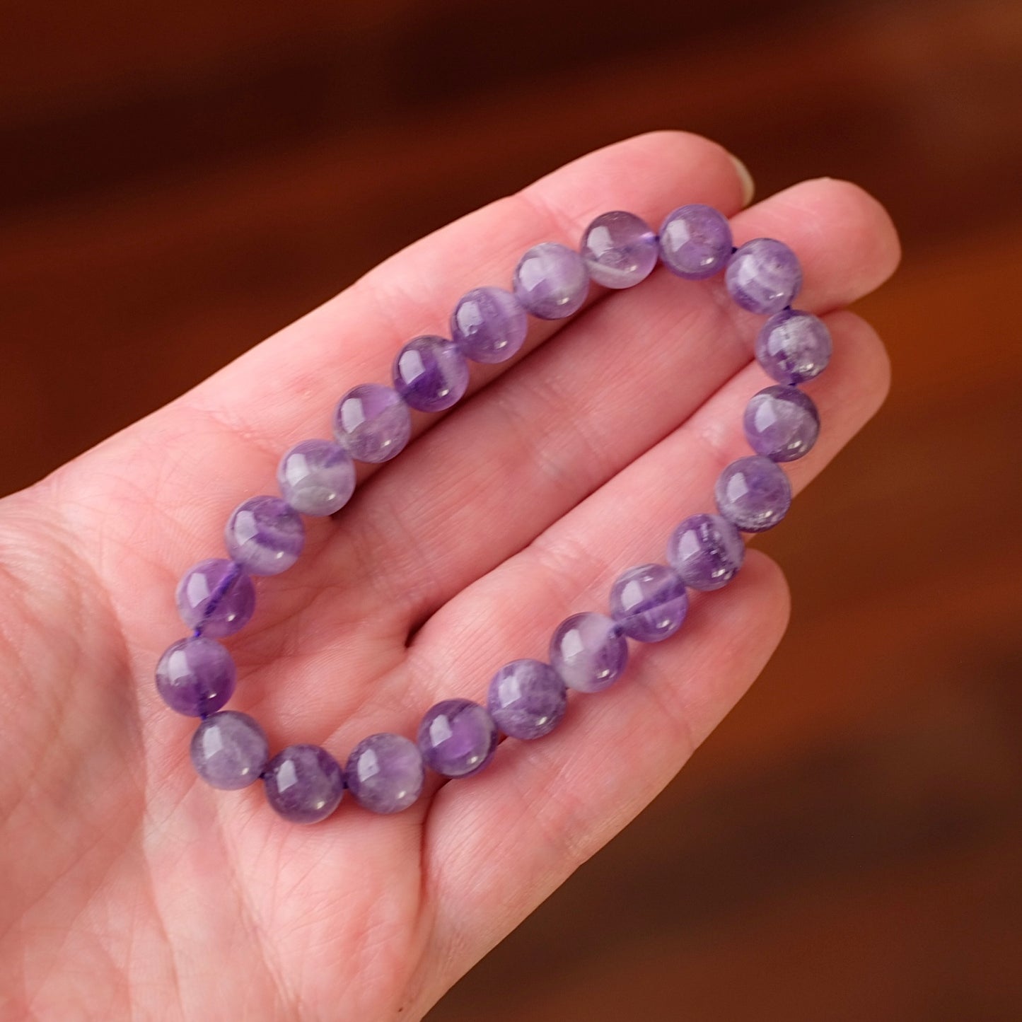 Dream Amethyst Bracelet | Chevron Amethyst Crystal Stretch Bracelet