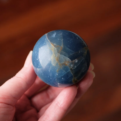 Lemurian Aquatine Calcite Sphere | Blue Onyx Crystal Sphere