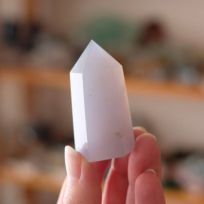 Blue Chalcedony Point | Chalcedony Crystal Tower